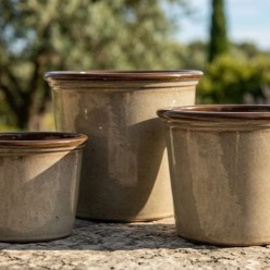Set 3 Cachepot in Ceramica Smaltata Bordo Tondo | Lemoire Home