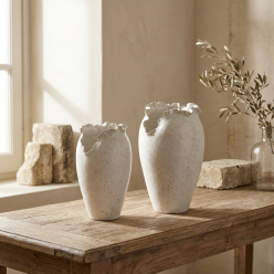 Coppia Vasi Chakra Conchiglia in Ceramica | Lemoire Home