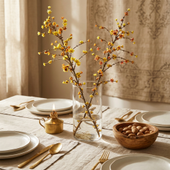Ramo con fiore Calicanto Artificiale H155 Giallo | Selezione Lemoire Home