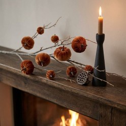 Ramo con Zucche in Velluto H88 Enzo de Gasperi | Lemoire Home