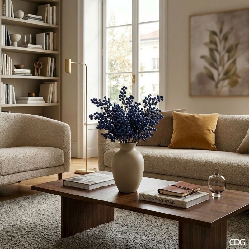 Ramo di Bacche Blu Autunno Mediterraneo H35 | Selezione Lemoire Home