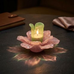 Portacandele Fiore in Vetro Green Pink EDG | Selezione Lemoire Home