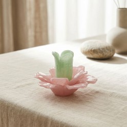 Portacandele Fiore in Vetro Green Pink EDG | Selezione Lemoire Home