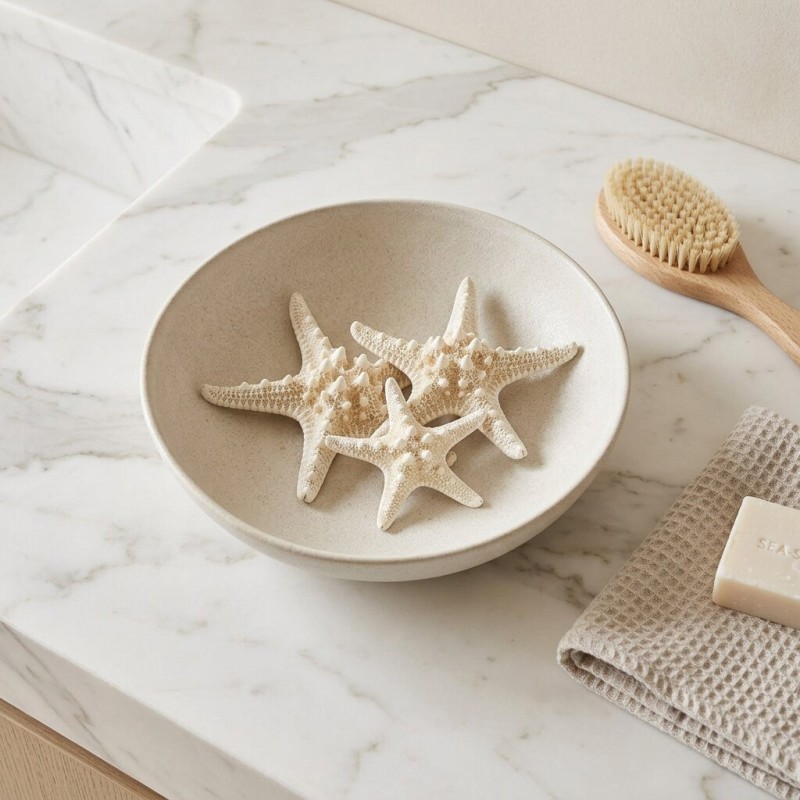 Stella Marina Decorativa EDG in Resina Bianco Naturale - 8-12 cm