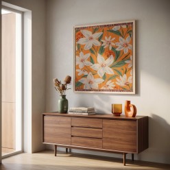 Quadro Arazzo Floreale Orange Mix | Decorazione Luxury Lemoire Home