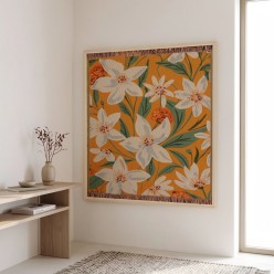 Quadro Arazzo Floreale Orange Mix | Decorazione Luxury Lemoire Home
