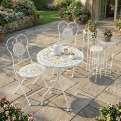 Tris alzatine da balcone | Fioriere con maiolica primavera EDG