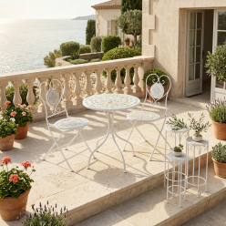 Tris alzatine da balcone | Fioriere con maiolica primavera EDG