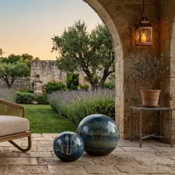 Sfera Decorativa da Esterno in Ceramica Blue Mix | Lemoire Home