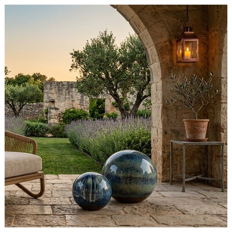 Sfera Decorativa da Esterno in Ceramica Blue Mix | Lemoire Home