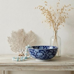 Bowl Chinoiserie in Ceramica Blu e Bianca H16 D36 | Lemoire Home