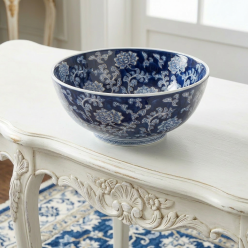 Bowl Chinoiserie in Ceramica Blu e Bianca H16 D36 | Lemoire Home