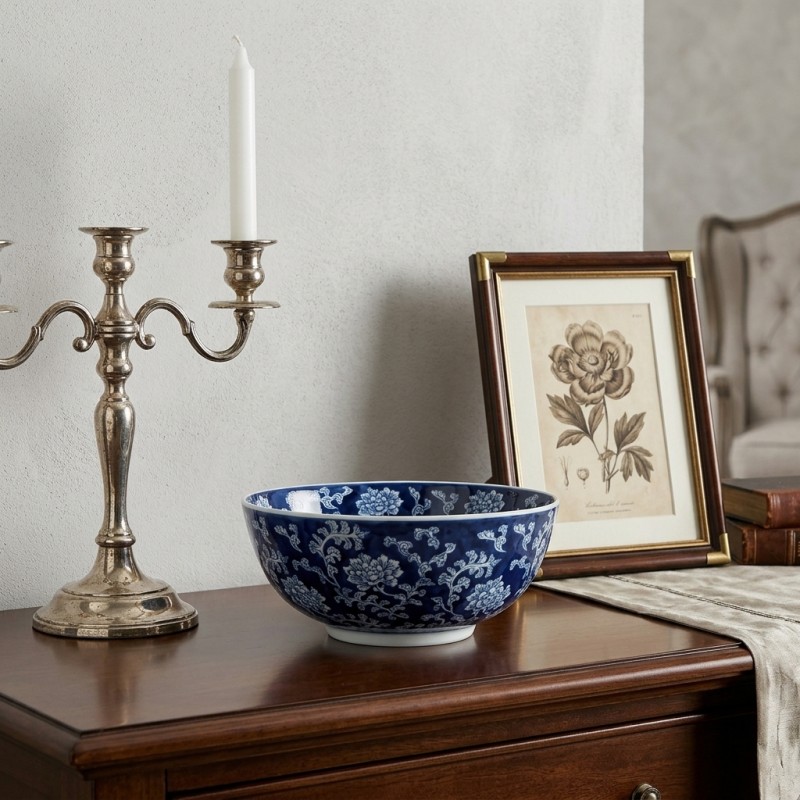 Bowl Chinoiserie in Ceramica Blu e Bianca H16 D36 | Lemoire Home Bowl Chinoiserie in Ceramica Blu e Bianca H16 D36 | Lemoire Home
