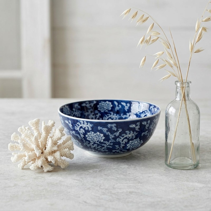 Bowl Chinoiserie in Ceramica Blu e Bianca H16 D36 | Lemoire Home Bowl Chinoiserie in Ceramica Blu e Bianca H16 D36 | Lemoire Home