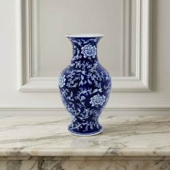 Vaso Chinoiserie Blu e Bianco H35,5 cm – Selezione Lemoire Home