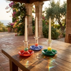Portacandele Gaily in Vetro Colorato Abhika | Lemoire Home