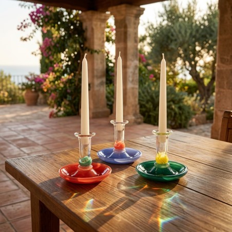 Portacandele Gaily in Vetro Colorato Abhika | Lemoire Home