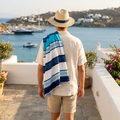 Telo Mare Luxury Atlantic Ocean in Cotone Jacquard a Righe