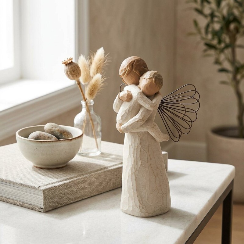 Statua Willow Tree Angel's Embrace Resina Dipinta a Mano