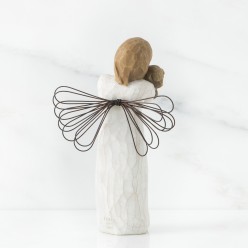 Statua Angel of Friendship Willow Tree con Cane in Resina h 13 cm