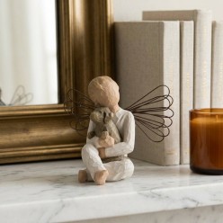 Statua Willow Tree Angel of Comfort – Angelo Custode con Cagnolino