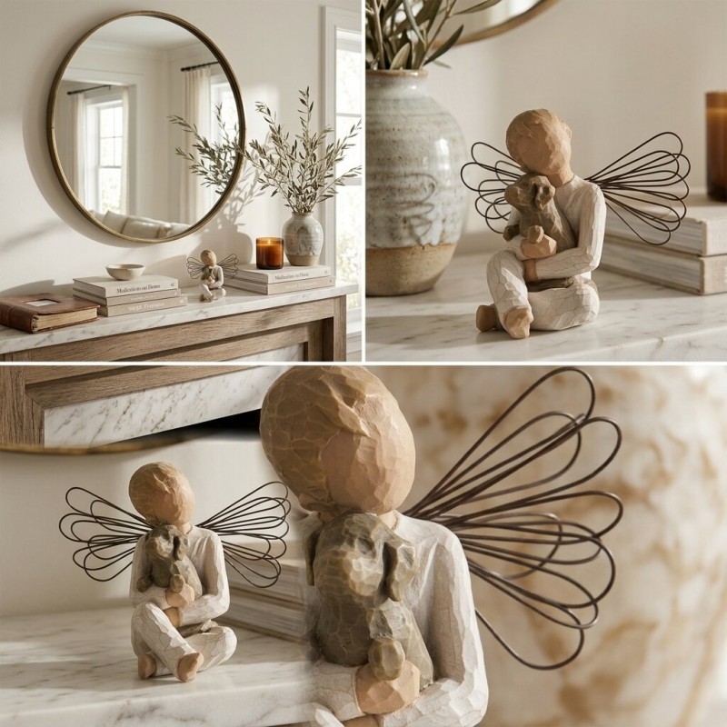 Statua Willow Tree Angel of Comfort – Angelo Custode con Cagnolino