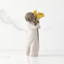 Statua Willow Tree With Gratitude - Scultura Calla Gialla Resina
