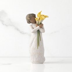 Statua Willow Tree With Gratitude - Scultura Calla Gialla Resina