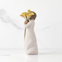 Statua Willow Tree With Gratitude - Scultura Calla Gialla Resina