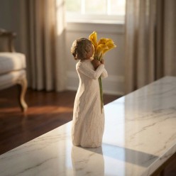 Statua Willow Tree With Gratitude - Scultura Calla Gialla Resina