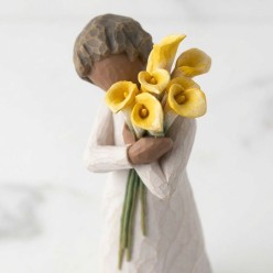 Statua Willow Tree With Gratitude - Scultura Calla Gialla Resina