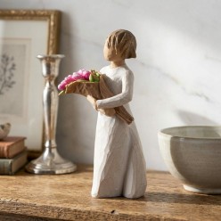 Statua Willow Tree Bright Hope con Tulipani Rosa | Lemoire Home