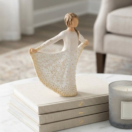 Statua Willow Tree Butterfly | Scultura Resina con Dettagli in Oro