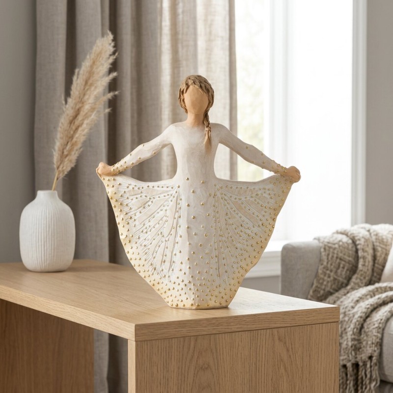 Statua Willow Tree Butterfly | Scultura Resina con Dettagli in Oro