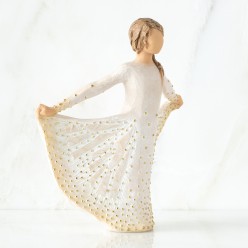 Statua Willow Tree Butterfly | Scultura Resina con Dettagli in Oro