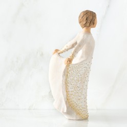 Statua Willow Tree Butterfly | Scultura Resina con Dettagli in Oro