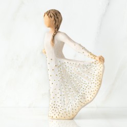 Statua Willow Tree Butterfly | Scultura Resina con Dettagli in Oro