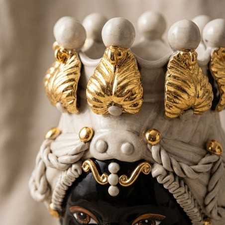 Testa di Moro Principessa Abhika in Ceramica e Oro 18k | Lemoire