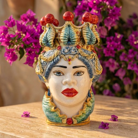 Vaso Testa di Moro Lady Big Traditional Caltagirone | Lemoire Home
