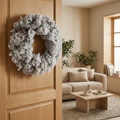 Corona Natalizia Arves Innevata 60 cm: l'Inverno firmato Lemoire Home