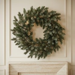 Corona di Natale Pino Argentato EDG ø 60 cm | Lemoire Home