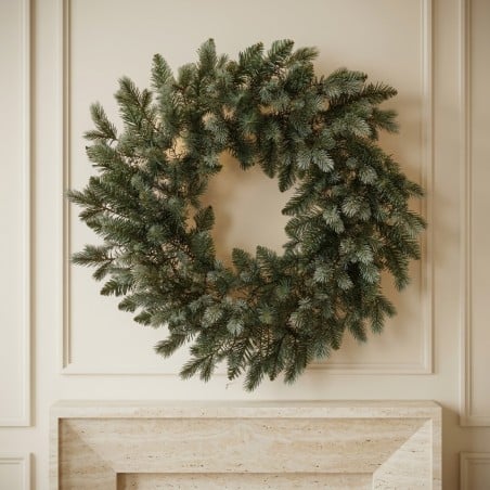 Corona di Natale Pino Argentato EDG ø 60 cm | Lemoire Home