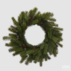 Corona di Pino edg con Pigne Verde 48 cm - Scelta Lemoire Home