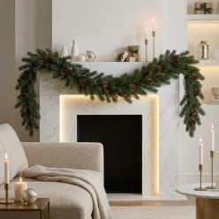 Festone Pino Artificiale EDG con Pigne Naturale Luxury 180 cm