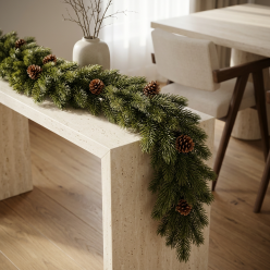 Festone Pino Artificiale EDG con Pigne Naturale Luxury 180 cm