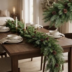 Festone Pino Artificiale EDG con Pigne Naturale Luxury 180 cm