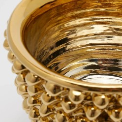 Vaso Ciotola Pigna Fenice con Piede Oro - EDG Enzo De Gasperi