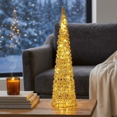 Albero di Natale Luminoso in Oro H80 | Lemoire Home