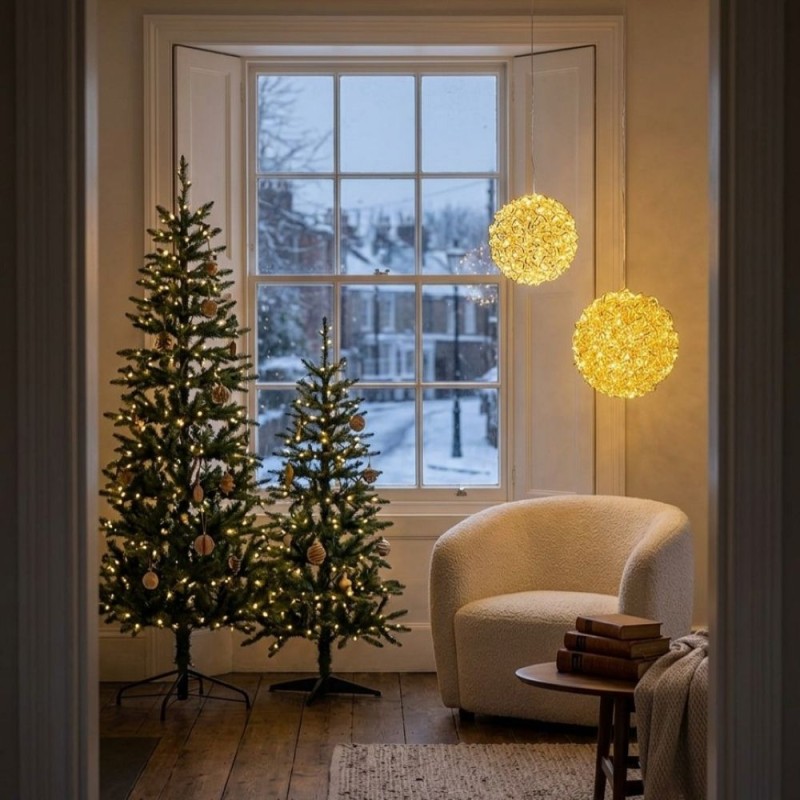 Sfera Luminosa di Natale in Oro: decorazione Natalizia elegante