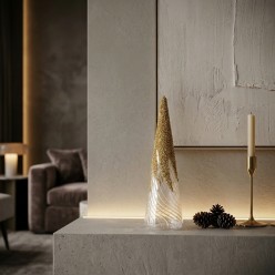 Albero di Natale in Vetro e Oro h30 pino decorativo| Lemoire Home